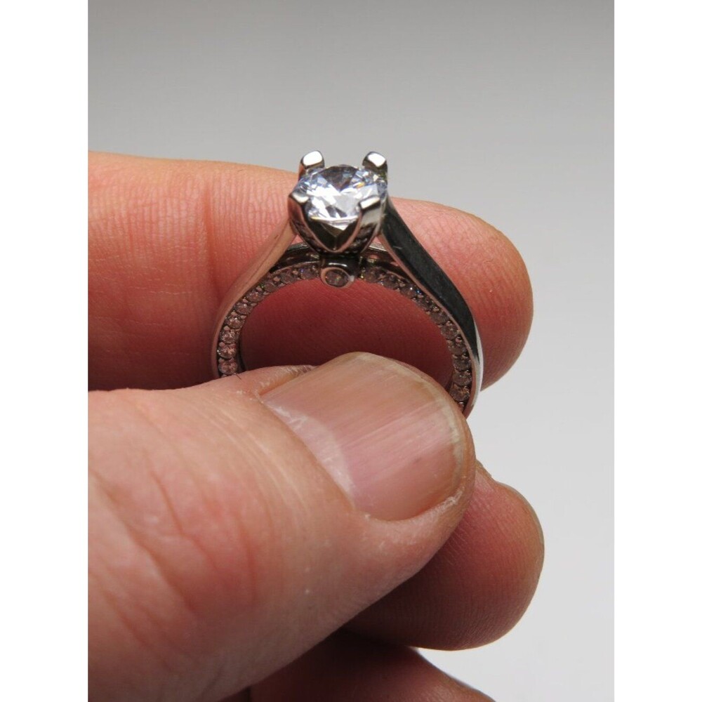 *925 Sterling Silver Diamond Engagement Ring